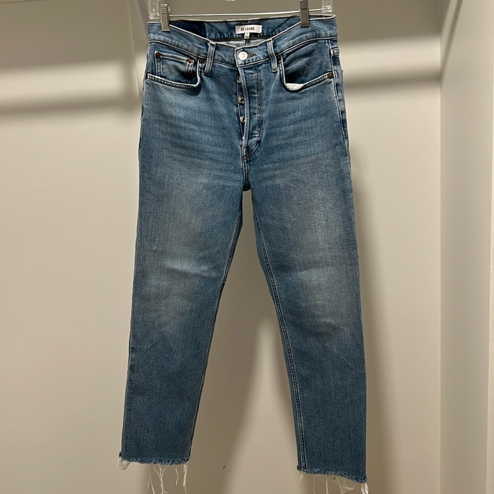 Re/Done straight leg mid rise jeans